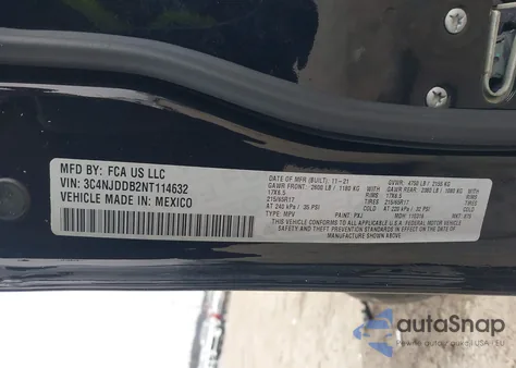 2022 Jeep Compass Trailhawk 4X4 z USA, uszkodzony, nr VIN 3C4NJDDB2NT114632